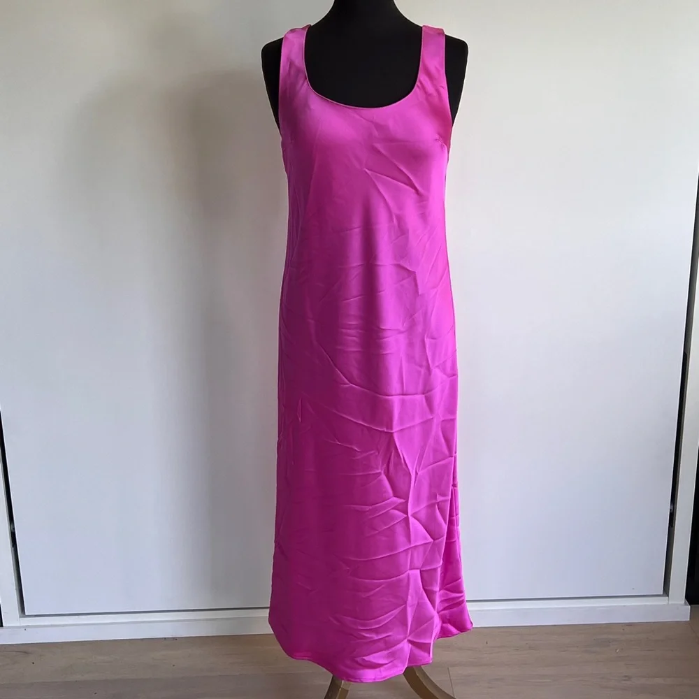 Topshop Slip Hot Pink Dress Size AU 12 - Picture 1 of 8